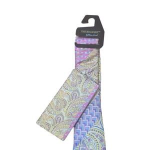 NEW Steven Land The Big Knot Pastel Paisley Silk Tie Necktie & Pocket Square